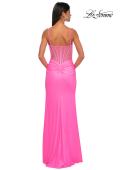 Picture of: Prom Dress with Corset Top and Sheer Illusion Back in Bubblegum Pink, Style: 32962, Detail Picture 8