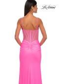 Picture of: Prom Dress with Corset Top and Sheer Illusion Back in Bubblegum Pink, Style: 32962, Detail Picture 12