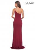 Picture of: One Shoulder Long Jersey Homecoming Dress in Burgundy, Style: 28176, Detail Picture 10