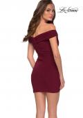 Picture of: Short Off The Shoulder Jersey Homecoming Dress in Burgundy, Style: 29486, Back Picture