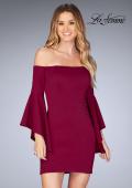 Picture of: Off the Shoulder Ruffle Sleeve Homecoming Dress in Burgundy, Style: 25033, Detail Picture 1