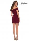 Picture of: Short Off The Shoulder Jersey Homecoming Dress in Burgundy, Style: 29486, Detail Picture 4