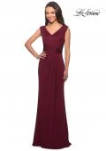 Picture of: Simple Long Jersey Dress with Empire Waist in Burgundy, Style: 26410, Main Picture