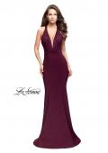 Picture of: Form Fitting Mermaid Prom Dress with Low V Open Back in Burgundy, Style: 25503, Main Picture