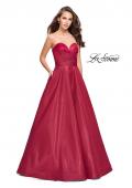 Picture of: Strapless Ball Gown with Wrapped Bodice and Pockets in Burgundy, Style: 25953, Main Picture