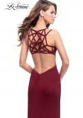 Picture of: Shimmering Prom Dress with Leg Slit and Open Back in Burgundy, Style: 26266, Main Picture