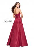 Picture of: Strapless Ball Gown with Wrapped Bodice and Pockets in Burgundy, Style: 25953, Back Picture