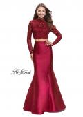 Picture of: Two Piece Mermaid Prom Dress with Lace Top in Burgundy, Style: 24901, Detail Picture 1