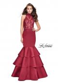 Picture of: Long Mikado Prom Dress with Ruffle Mermaid Skirt in Burgundy, Style: 25707, Detail Picture 1