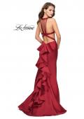 Picture of: Mikado Mermaid Dress with Embellished High Neckline in Burgundy, Style: 25838, Detail Picture 3