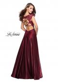Picture of: A-Line Dress with Satin Skirt and Beaded Lace Bodice in Burgundy, Style: 25973, Detail Picture 3