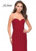 Picture of: Long Strapless Prom Gown with Beading and Low Back in Burgundy, Style: 26289, Detail Picture 4