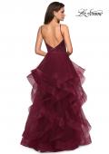 Picture of: Tulle A Line Dress with Plunging Sweetheart Neckline in Burgundy, Style: 27024, Detail Picture 4