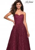 Picture of: Strapless A Line Ball Gown with Metallic Embroidery in Burgundy, Style: 27063, Detail Picture 4