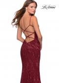 Picture of: Sequin Mermaid Prom Dress with Strappy Back in Burgundy, Style: 28519, Detail Picture 6