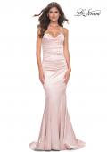 Picture of: Stretch Satin Gown with Draped Sweetheart Neckline in Champagne, Style: 31915, Detail Picture 10