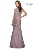 Picture of: Floor Length Gown with Beading and Cap Sleeves in Champagne, Style: 25471, Main Picture