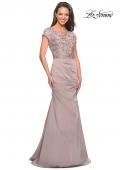 Picture of: Long Jersey Dress with Embellished Ruched Top in Champagne, Style: 26806, Main Picture