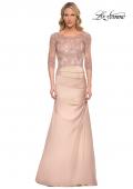 Picture of: Satin and Lace Off the Shoulder Mermaid Gown in Pink, Style: 30162, Main Picture