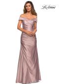 Picture of: Off the Shoulder Satin Evening Dress with Pleating, Style: 28103, Detail Picture 8