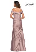 Picture of: Off the Shoulder Satin Evening Dress with Pleating, Style: 28103, Detail Picture 9