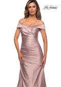 Picture of: Off the Shoulder Satin Evening Dress with Pleating, Style: 28103, Detail Picture 10
