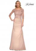 Picture of: Satin and Lace Off the Shoulder Mermaid Gown in Pink, Style: 30162, Detail Picture 12