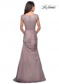 Picture of: Floor Length Gown with Beading and Cap Sleeves in Champagne, Style: 25471, Back Picture