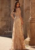 Picture of: Beautiful Lace Mother of the Bride Gown with V Neckline in Champagne, Style: 30803, Back Picture