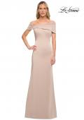 Picture of: Simply Chic Off the Shoulder Jersey Gown in Champagne, Detail Picture 2