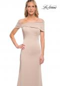 Picture of: Simply Chic Off the Shoulder Jersey Gown in Champagne, Detail Picture 5