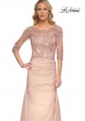 Picture of: Satin and Lace Off the Shoulder Mermaid Gown in Pink, Style: 30162, Detail Picture 5