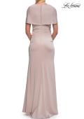 Picture of: Jersey Gown with Draped Bodice and Short Sleeves in Champagne, Style: 33157, Detail Picture 6