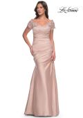 Picture of: Off the Shoulder Satin and Lace Mermaid Pleated Gown, Style: 30199, Detail Picture 9