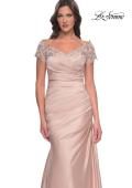 Picture of: Off the Shoulder Satin and Lace Mermaid Pleated Gown, Style: 30199, Detail Picture 10