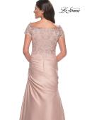 Picture of: Off the Shoulder Satin and Lace Mermaid Pleated Gown, Style: 30199, Detail Picture 11