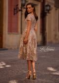 Picture of: Tea Length Mother of the Bride Dress with Short Sleeves, Style: 29830, Back Picture
