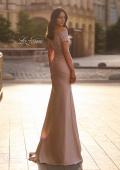 Picture of: Off the Shoulder Satin and Lace Mermaid Pleated Gown, Style: 30199, Back Picture