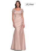Picture of: Off the Shoulder Satin and Lace Mermaid Pleated Gown, Style: 30199, Detail Picture 7
