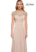 Picture of: Jersey Gown with Full Skirt and Lace Detail Top, Style: 29511, Detail Picture 5