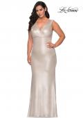 Picture of: Long Plus Size Dress in Metallic Jersey in Champagne, Style: 28857, Main Picture