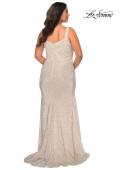 Picture of: Long Sequin Plus Size Prom Dress for Curves in Champagne, Style: 28875, Back Picture