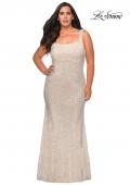 Picture of: Long Sequin Plus Size Prom Dress for Curves in Champagne, Style: 28875, Detail Picture 2