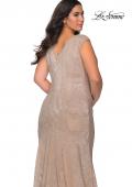 Picture of: Faux Wrap Bodice Sequin Plus Size Prom Gown in Champagne, Style: 28962, Detail Picture 7