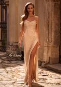 Picture of: Beaded Strapless Evening Dress with Sheer Back in Champagne , Style: 32794, Main Picture