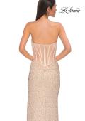 Picture of: Beaded Strapless Evening Dress with Sheer Back in Champagne , Style 32794, Detail Picture 8