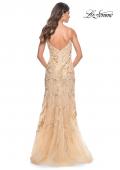 Picture of: Mermaid Sequin and Beaded Embellished Prom Dress in Pastels in Champagne, Style: 32333, Detail Picture 9