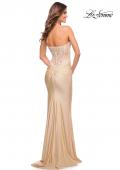 Picture of: Stunning Strapless Jeweled Lace and Jersey Dress in Champagne, Style: 30720, Detail Picture 11