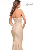 Picture of: Stunning Strapless Jeweled Lace and Jersey Dress in Champagne, Style: 30720, Detail Picture 12