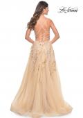 Picture of: Fabulous A-Line Gown Embellished with Sequin Beaded Applique in Champagne, Style: 32032, Detail Picture 12
